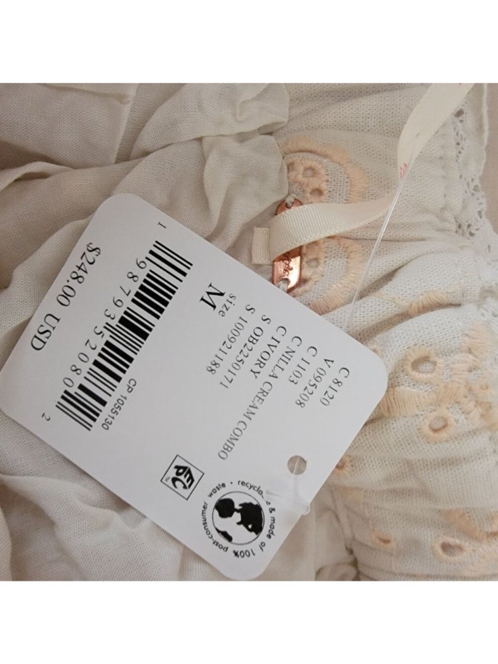 Free People Doily Maxi Skirt Boho Chic Lace Cottagecore Hippie Festival Womens M - Picture 6 of 7